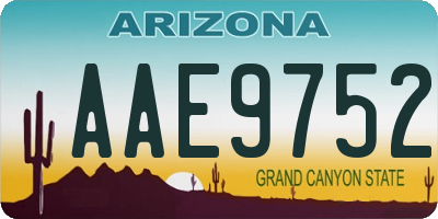 AZ license plate AAE9752