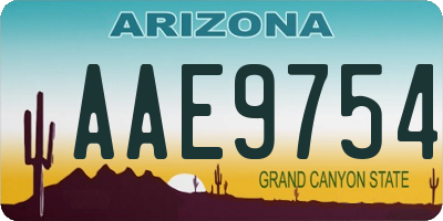 AZ license plate AAE9754