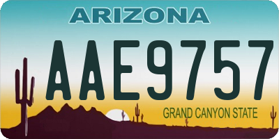 AZ license plate AAE9757