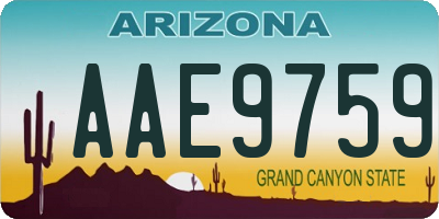 AZ license plate AAE9759