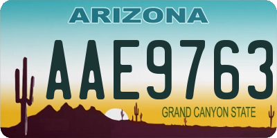 AZ license plate AAE9763
