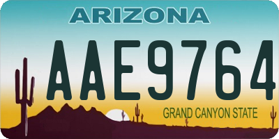 AZ license plate AAE9764