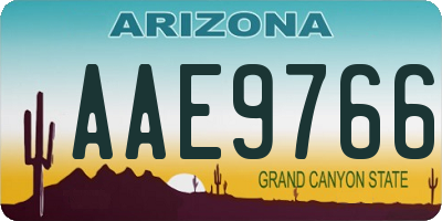 AZ license plate AAE9766