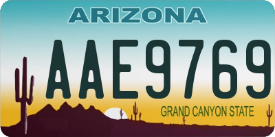 AZ license plate AAE9769
