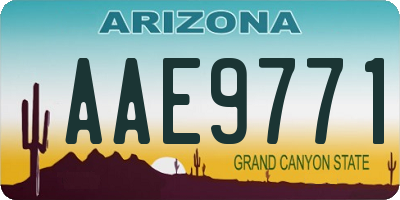 AZ license plate AAE9771