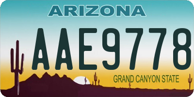 AZ license plate AAE9778
