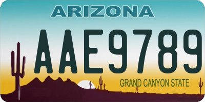 AZ license plate AAE9789