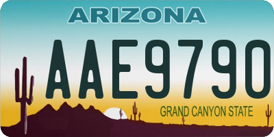 AZ license plate AAE9790