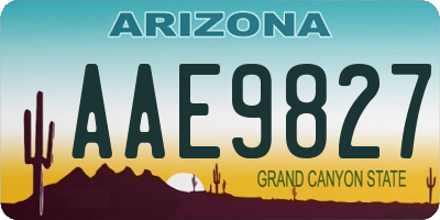 AZ license plate AAE9827