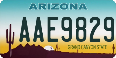 AZ license plate AAE9829