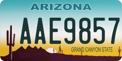 AZ license plate AAE9857