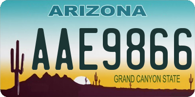 AZ license plate AAE9866