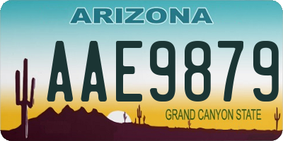 AZ license plate AAE9879