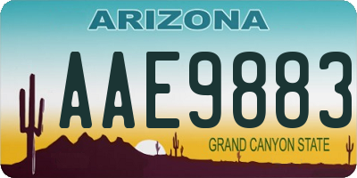 AZ license plate AAE9883