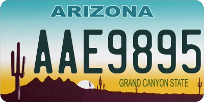 AZ license plate AAE9895