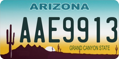 AZ license plate AAE9913