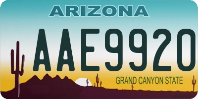 AZ license plate AAE9920