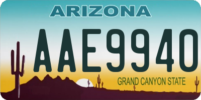 AZ license plate AAE9940