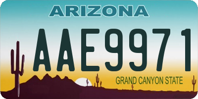 AZ license plate AAE9971