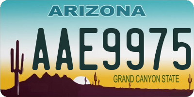 AZ license plate AAE9975