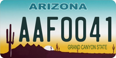 AZ license plate AAF0041