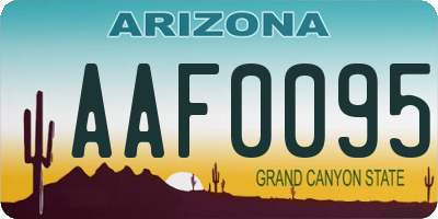 AZ license plate AAF0095