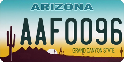 AZ license plate AAF0096