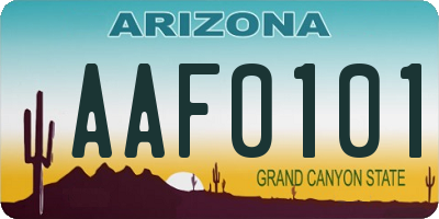 AZ license plate AAF0101
