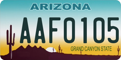 AZ license plate AAF0105