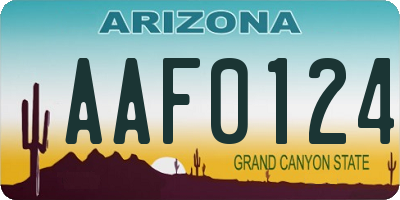 AZ license plate AAF0124