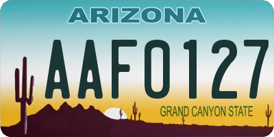 AZ license plate AAF0127