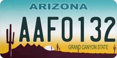 AZ license plate AAF0132