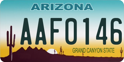 AZ license plate AAF0146