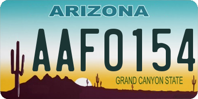 AZ license plate AAF0154