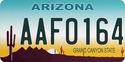 AZ license plate AAF0164