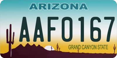 AZ license plate AAF0167
