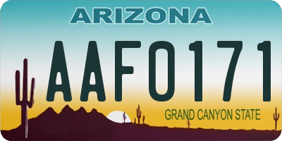 AZ license plate AAF0171