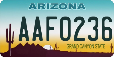 AZ license plate AAF0236