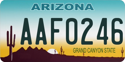 AZ license plate AAF0246