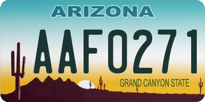 AZ license plate AAF0271