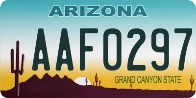 AZ license plate AAF0297