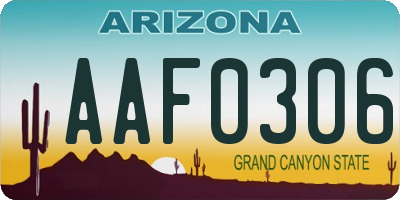 AZ license plate AAF0306