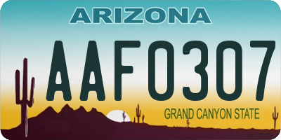 AZ license plate AAF0307