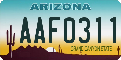 AZ license plate AAF0311