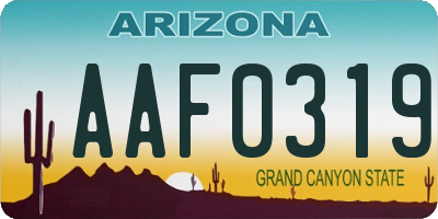 AZ license plate AAF0319