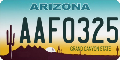 AZ license plate AAF0325