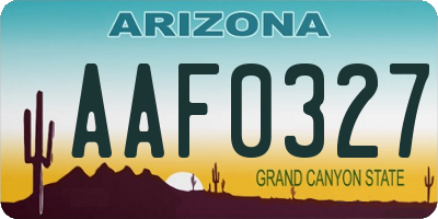 AZ license plate AAF0327