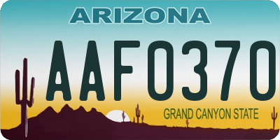 AZ license plate AAF0370