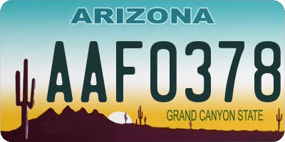 AZ license plate AAF0378