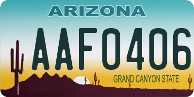 AZ license plate AAF0406